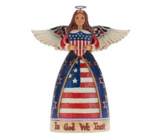 Jim Shore Heartwood Creek Patriotic Angel Figurine —