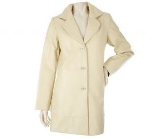 Dennis Basso Faux Snake Embossed Button Front Coat —
