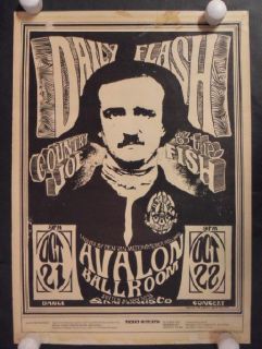 Country Joe Avalon 1966 FD31 Concert Poster Original Poe