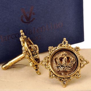 MARCO VALENTINO ROYAL KING CROWN CUFFLINKS PERFECT GIFT IN ORIGINAL