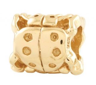 Prerogatives 14K Yellow Gold Plated Sterling Ladybug Bead —