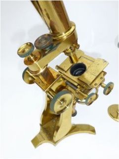 Fine Antique Binocular Microscope Outfit by Baker C1860s