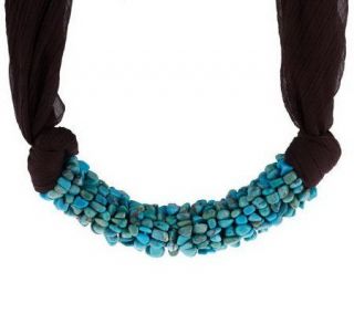 HUEtopia Gemstone Bead Scarf Necklace —