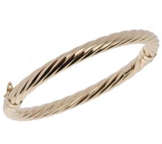 Twisted Cable Hinged Bangle Bracelet 18K Gold, 8.5g — 