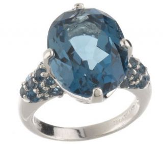 Sterling Bold 11.0 ct tw London Blue Topaz Ring —