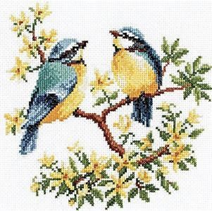 Vervaco Blue Birdsong Duet Cross Stitch Picture Kit New