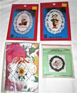  4 Cross Stitch Kits Christmas Doll