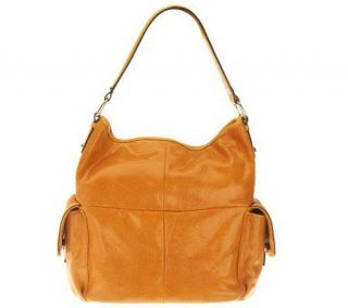 Makowsky Leather N/S Hobo Bag with Cargo Pockets —