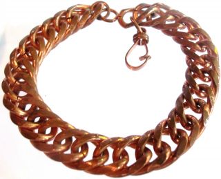 Mens Heavy Vintage Copper Chain Bracelet Vintage Estate Jewelry 60 7gr