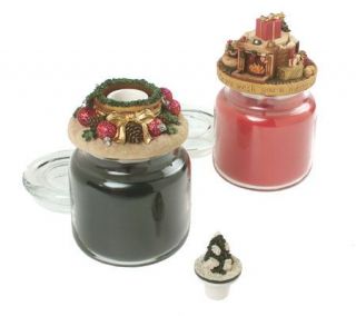 14.5oz Scented Jar Candle with Holiday Topper and Snuffer —