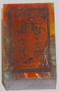 Vintage Printers Block Copper Lead Cameroun Stamp C1930