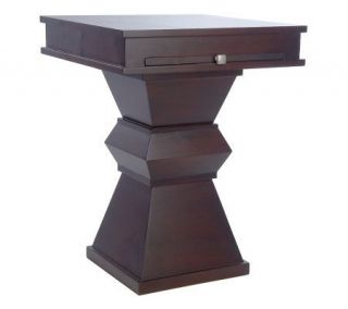 HomeReflections Pedestal Table with Slide Out Tray —