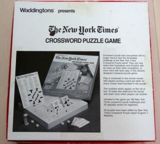 The New York Times Crossword Puzzle Board Game Waddingtons 1985
