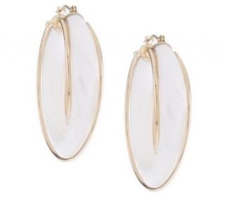 Wrapped Faceted Gemstone Hoop Earrings 14K Gold —