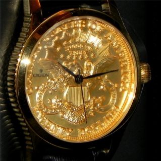 Croton Gold American Eagle $20 Gold Coin Mens Watch