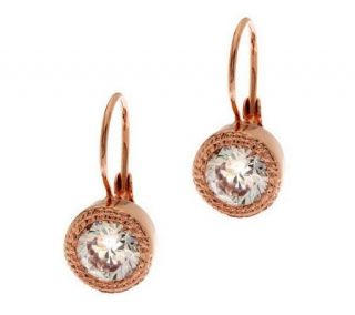 Bronzo Italia Diamonique 4.00 cttw Round Lever back Earrings