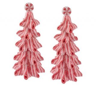 Set of 2 10 Red Peppermint Twist Trees By Valerie —