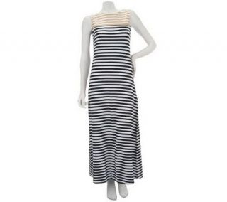 Liz Claiborne New York Colorblock Stripe Knit Maxi Dress 