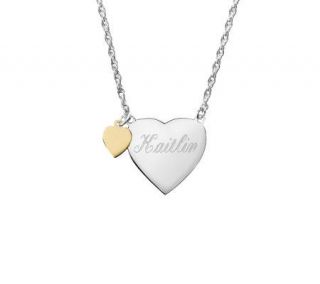 Basch Personalized Sterling Childrens Engravedeart Necklace