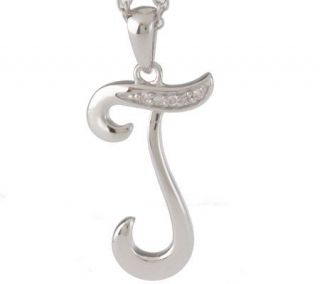 AffinityDiamond Sterling Initial Pendant w/ 18 Chain   J144893