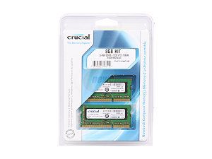 Crucial 8GB 2x4GB SO DIMM DDR3 1333 PC3 10600 NEW