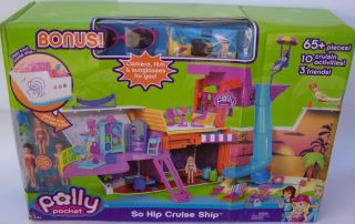  New in Crinkled Box Polly Pocket So Hip Cruise Ship 65+ Pieces w/BONUS