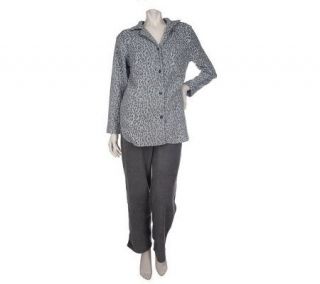 Stan Herman Leopard Print Fleece 2 pc. Pajama Set —
