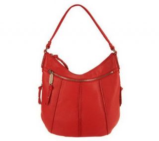 Tignanello Pebble Leather Hobo Bag with Seam Details   A224181