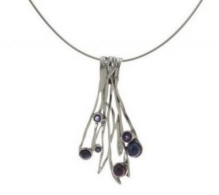 Hagit Gorali Sterling Gemsto & CulturedPearl Pendant with Omega 