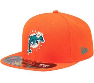 NFL Mens New Era Miami Dolphins Sideline Fitted Hat   Orange   A325558