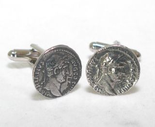 Roman Coin Hadrian Cufflinks in Fine English Pewter
