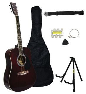 Crescent Pro 41 Full Size Combo Pack Adult Coffee Acoustic Guitar