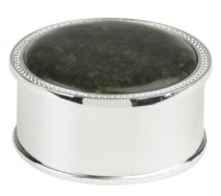 Connemara Marble Round Jewelry Box with Marble Lid —