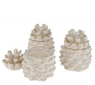 Slatkin & Co. Set of 3 3 oz. Mini Pinecone Figural Candles —
