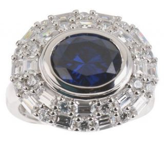 Epiphany Diamonique East West Simulated Sapphire Ring —