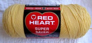 RED HEART SUPER SAVER YARN #0320 cornmeal yellow 7 ounce WORSTED