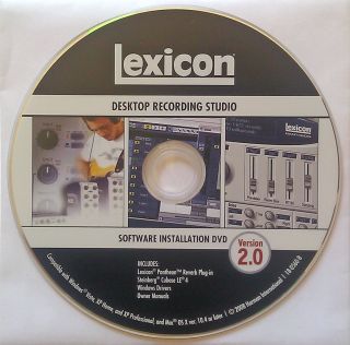 STEINBERG CUBASE LE 4 DVD with LEXICON PANTHEON REVERB PLUG IN