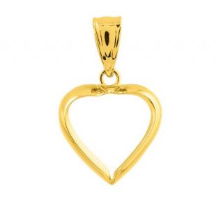 Polished Open Heart Pendant, 14K Yellow Gold —