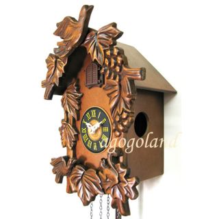 New Hand Carve Quartz Bird Squirrel Wooden Cuckoo Clock