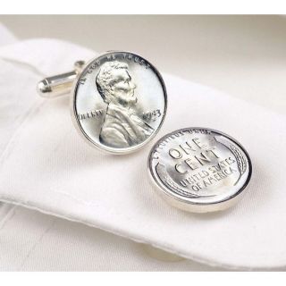  1943 Lincoln Steel Penny Cuff Links