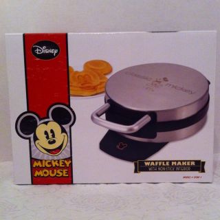 Disney Mickey Mouse Stainless Steel Non Stick Waffle Iron Maker