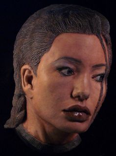 ANGELINA JOLIE life mask as LAURA CROFT in COLOR