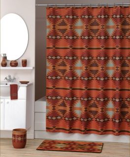 santa fe southwestern fabric shower curtain new