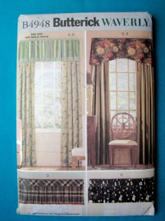 WINDOW TREATMENTS Curtains Drapes Valances BUTTERICK Sewing Pattern