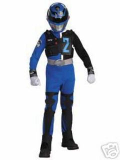 SPD Blue Power Ranger Costume Deluxe Med 7 8 NIP