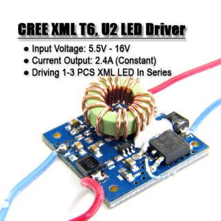 CREE 10W XML T6 U2 LED Driver Driving 1 to 3 Pcs LEDs 2400mA 5 5 16V 3