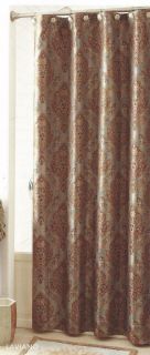 Croscill Laviano Aqua Brown Jacquard Damask Shower Curtain
