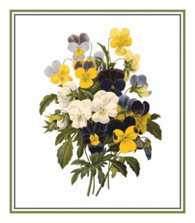  Bouquet Illustration by Redoute Counted Cross Stitch Chart