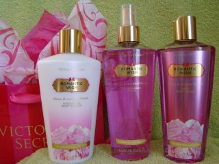 Victorias Secret Romantic Wish Body Mist Lotion Wash 3 PC New