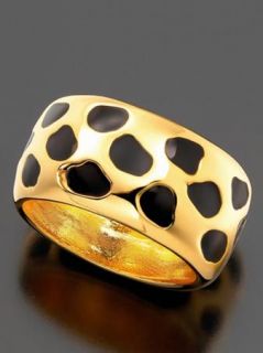 Kenneth Jay Lane Animal Leopard Print Ring Bracelet